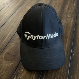 TaylorMade Black Fitted Golf Cap Hat Size S/M